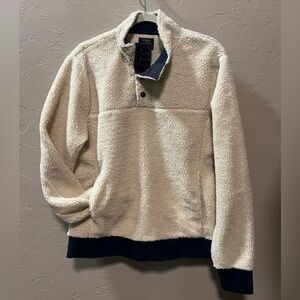 J. Crew Navy and Cream Fleece Jacket